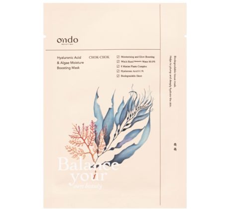 Ondo Beauty 36.5 HYALURONIC ACID & ALGAE MOISTURE BOOSTING MASK CHOK-CHOK